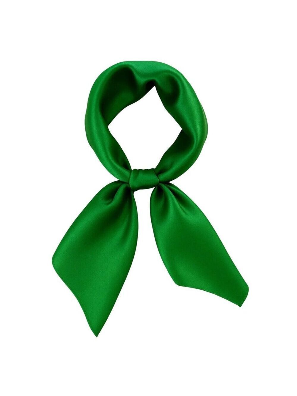 Green Satin Scarf 19x19, Western Cowboy Cowgirl Bandana, Boho Coastal Ranch Wear